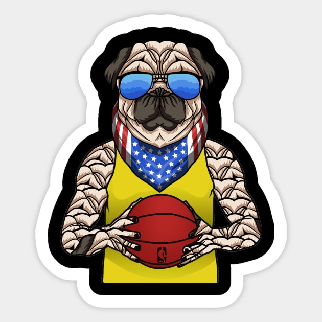 Dog animal playing basketball Sticker by Picasso_design1995